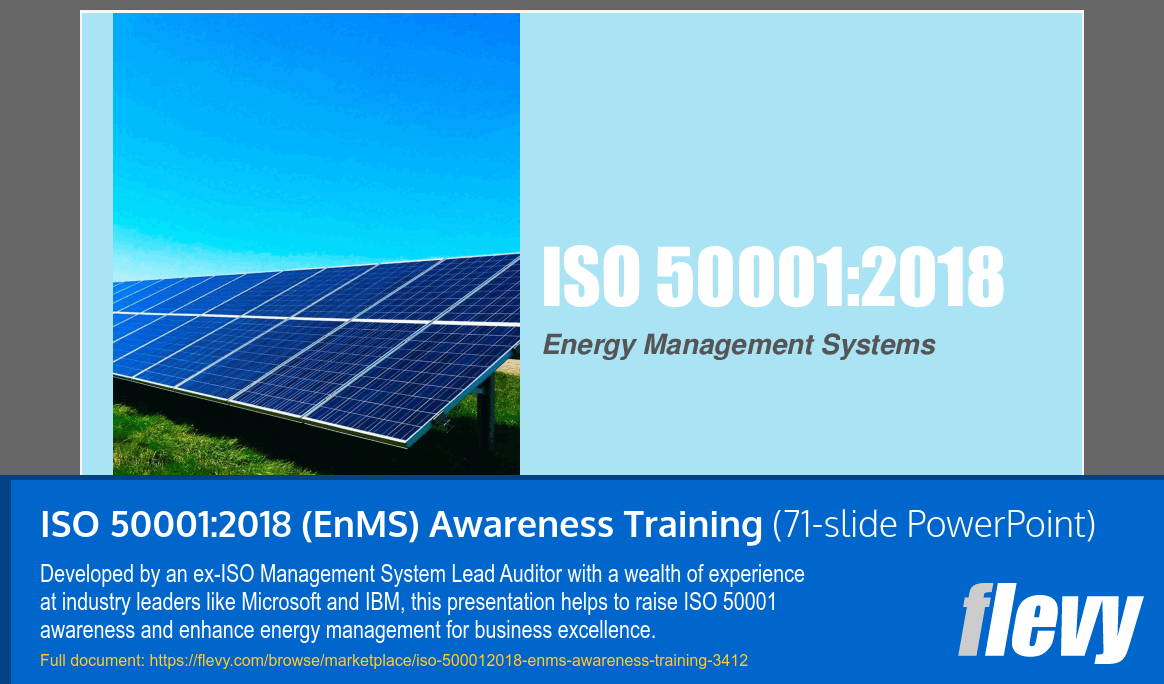 ISO 500012018 (EnMS) Awareness Training (PowerPoint) Slideshow View