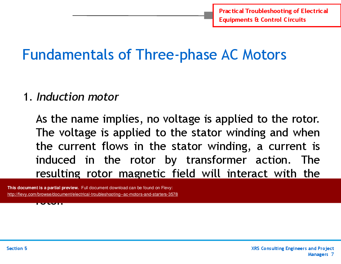 PPT Electrical Troubleshooting AC Motors and Starters (228slide PPT