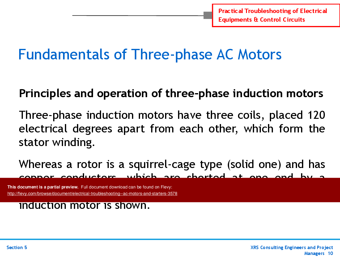 PPT Electrical Troubleshooting AC Motors and Starters (228slide PPT