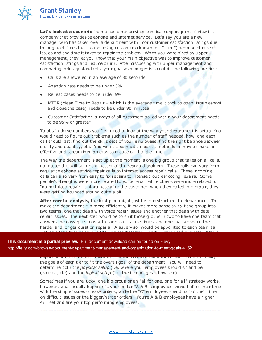 Word Template Lesson 2 How to Manage Your Department to Meet Your