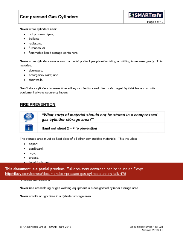 PDF Compressed Gas Cylinders Safety Talk (19page PDF document) Flevy