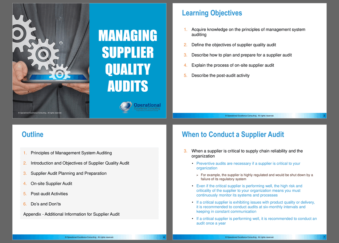 PPT Managing Supplier Quality Audits (64slide PPT PowerPoint
