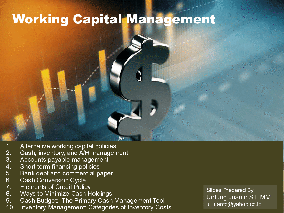 PPT Working Capital Management (48slide PPT PowerPoint presentation) Flevy