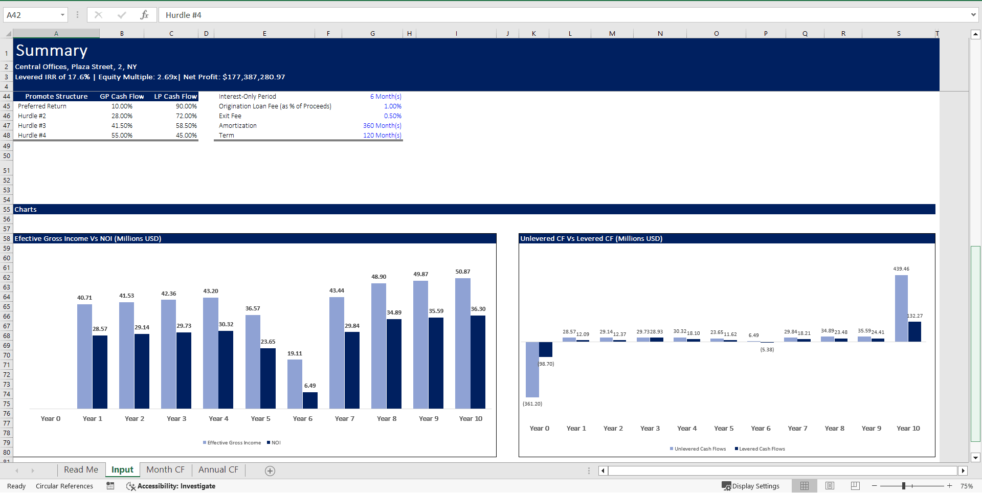 Excel Template Real Estate Simple Acquisition Model for Office
