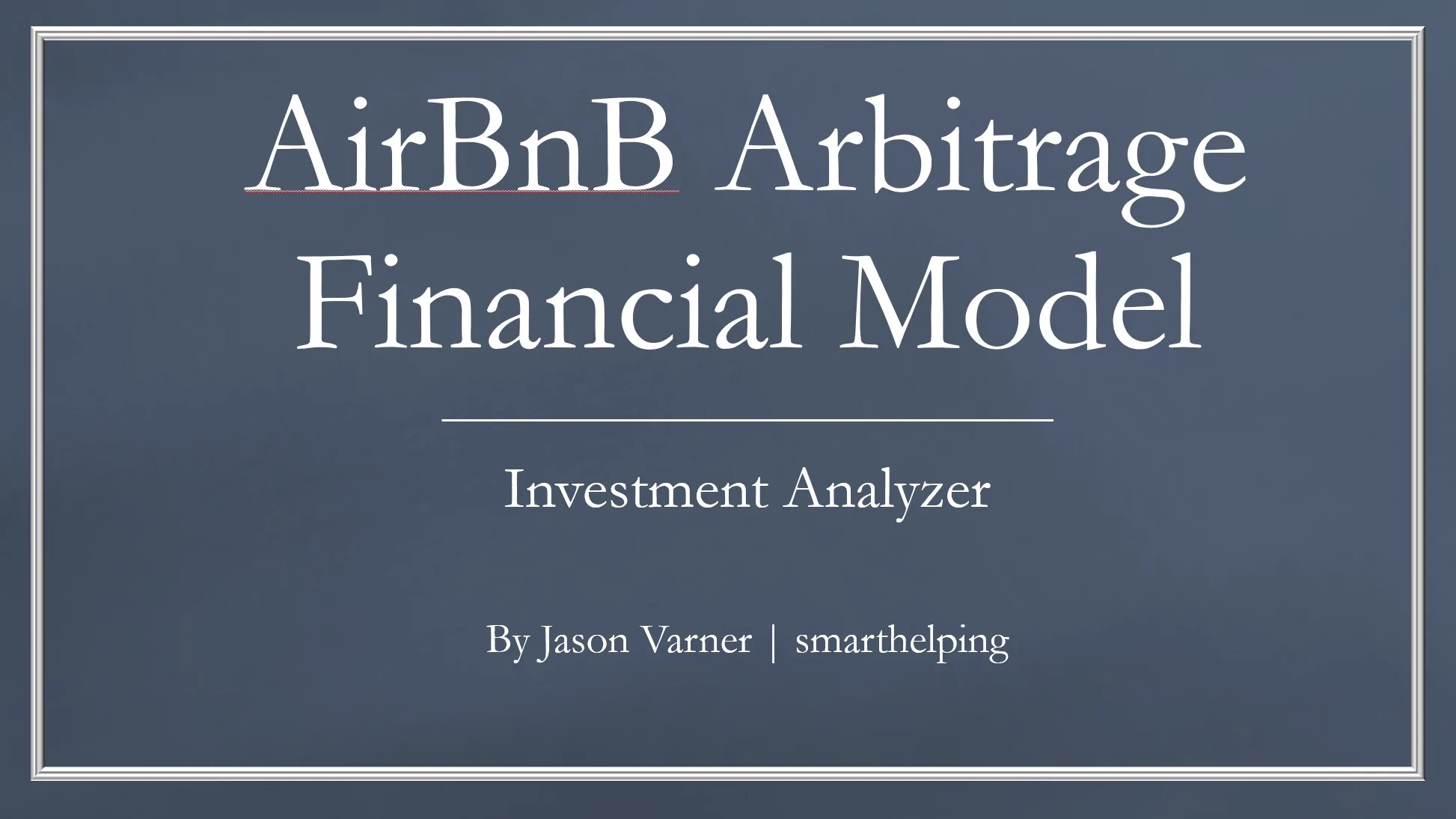 Excel Template Airbnb Arbitrage Financial Model Up to 100 Properties