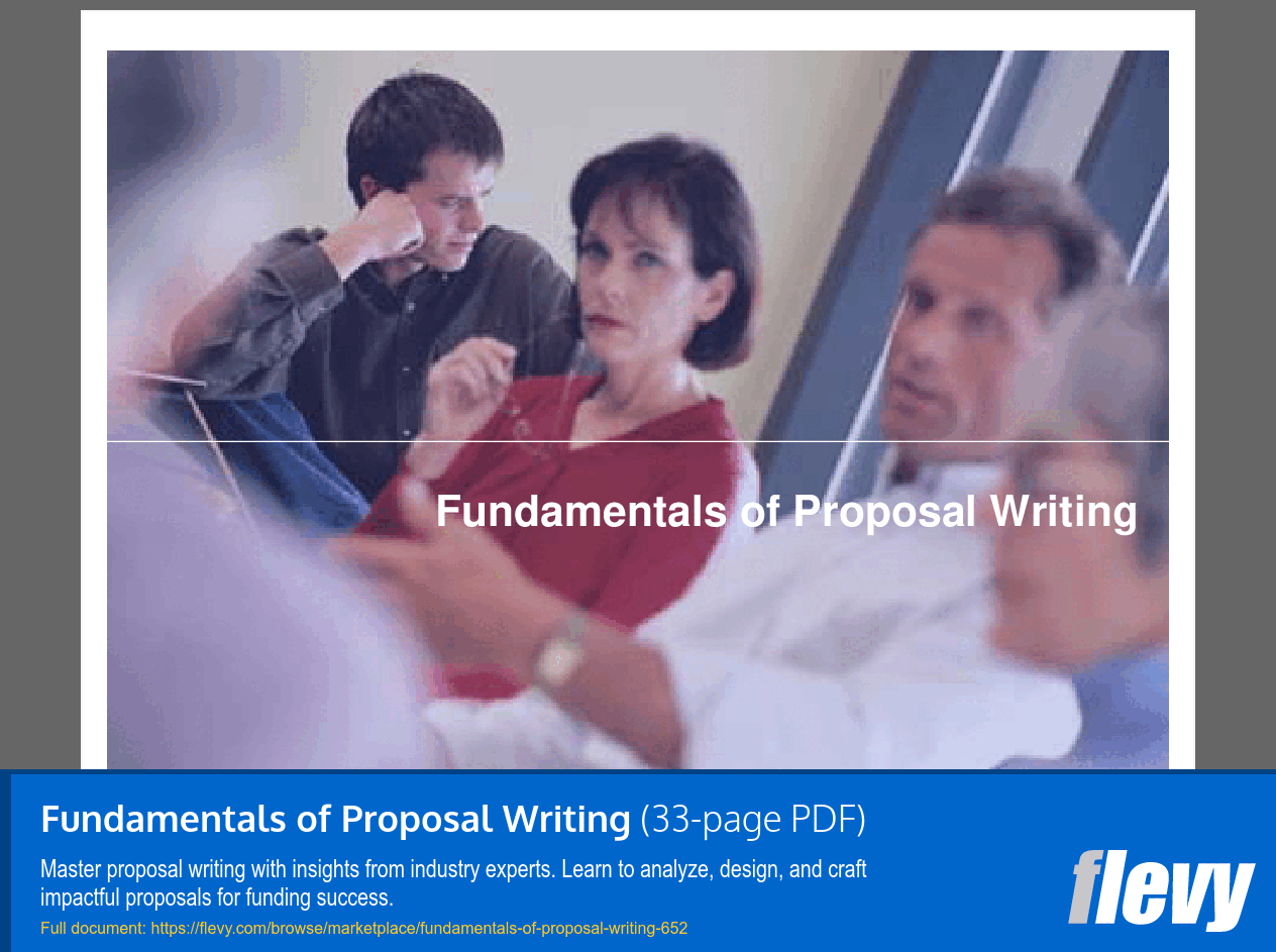 PDF Fundamentals of Proposal Writing (33page PDF document) Flevy