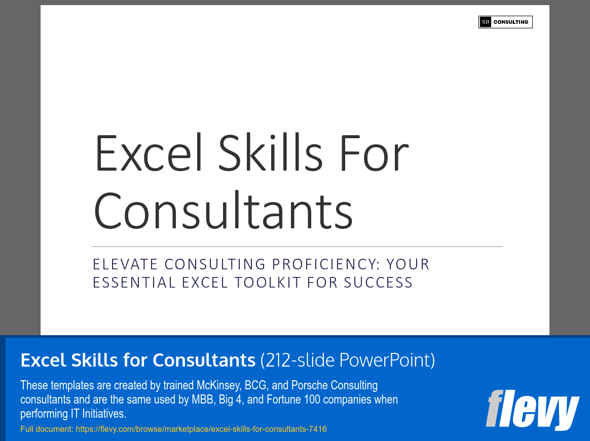 PPT Excel Skills for Consultants (212slide PPT PowerPoint