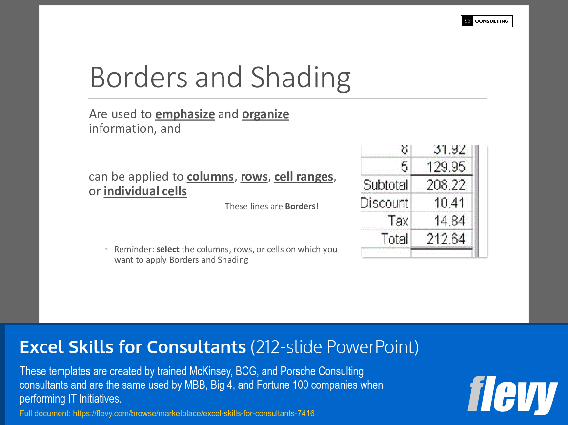 PPT Excel Skills for Consultants (212slide PPT PowerPoint