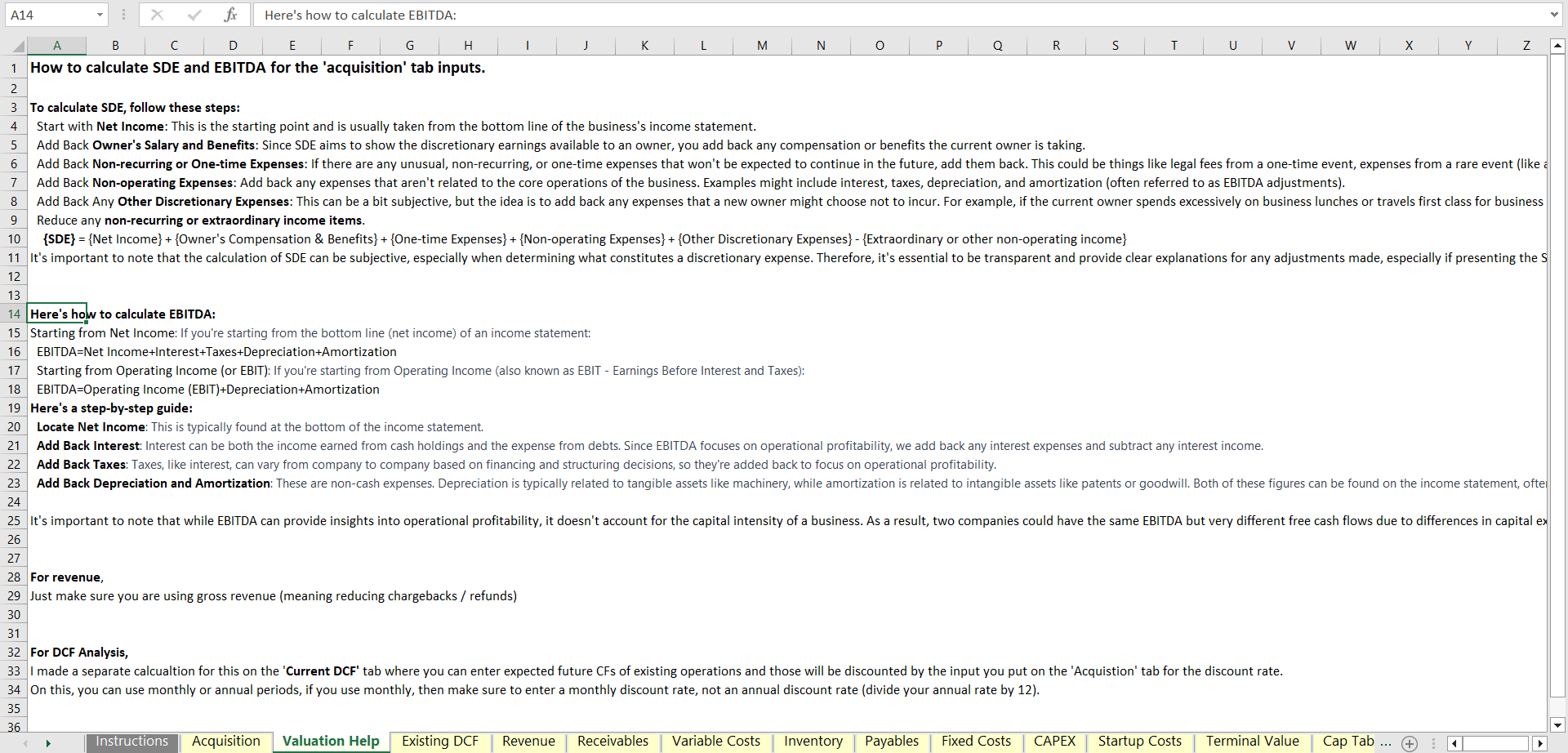 Excel Template General Leveraged Buyout Model (Excel template XLSX