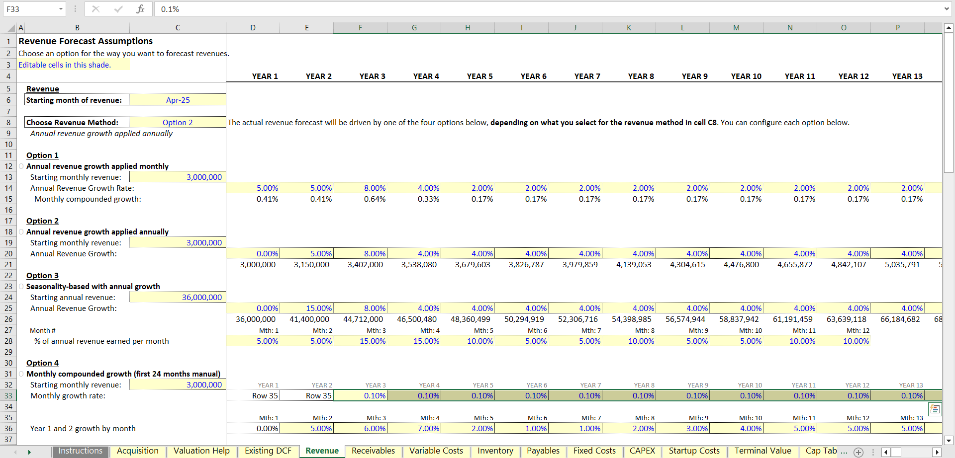 Excel Template General Leveraged Buyout Model (Excel template XLSX