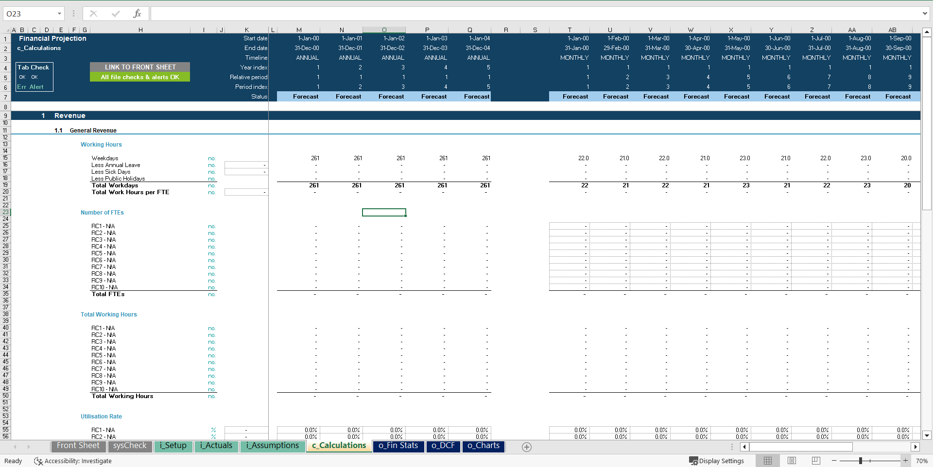 Excel Template Consulting Firm Financial Projection 3Statement Model