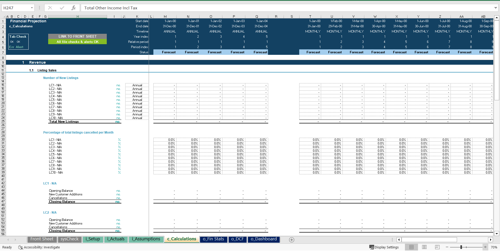 Excel Template Online Marketplace Financial Projection 3 Statement