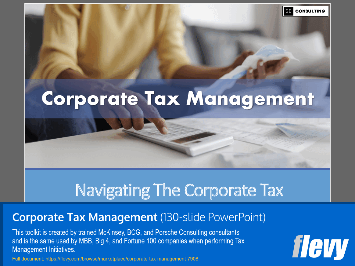 PPT Corporate Tax Management (130slide PPT PowerPoint presentation