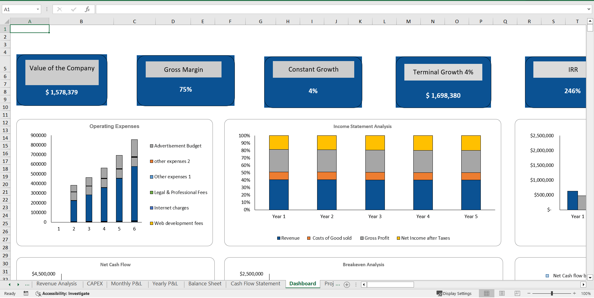 Excel Template Furniture Store Excel Financial Model (Excel template