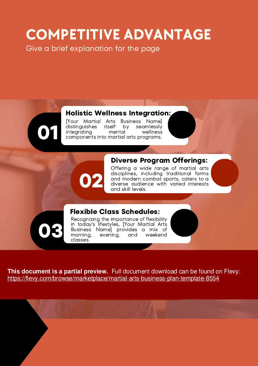 PDF Martial Arts Business Plan Template (43page PDF document) Flevy