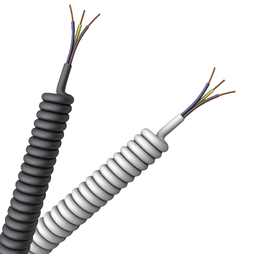 PVC Spiral Cable Curly Flex Retractable Flex Coiled Cable