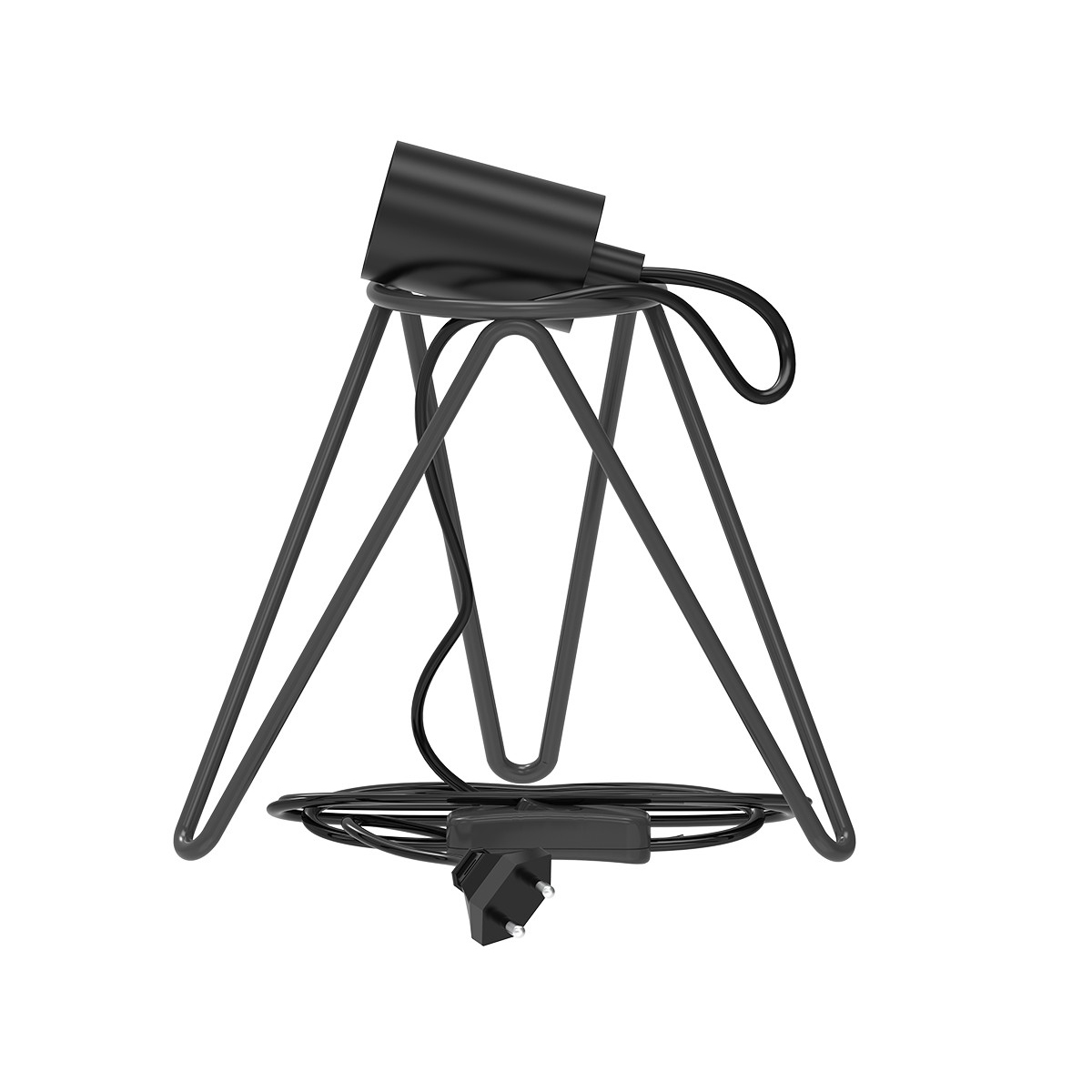 Calex 3001001100 Tripod Table Lamp Black, E27,1.5m Cable