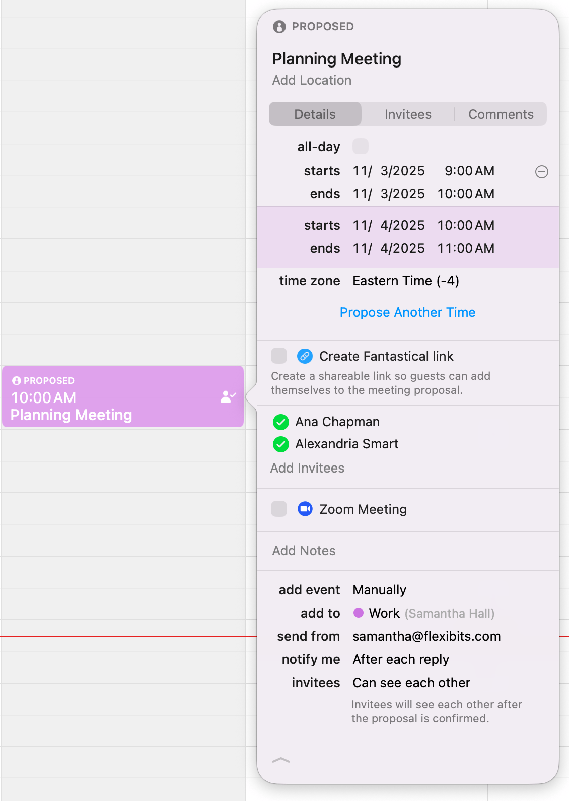 Flexibits Fantastical for Mac Help