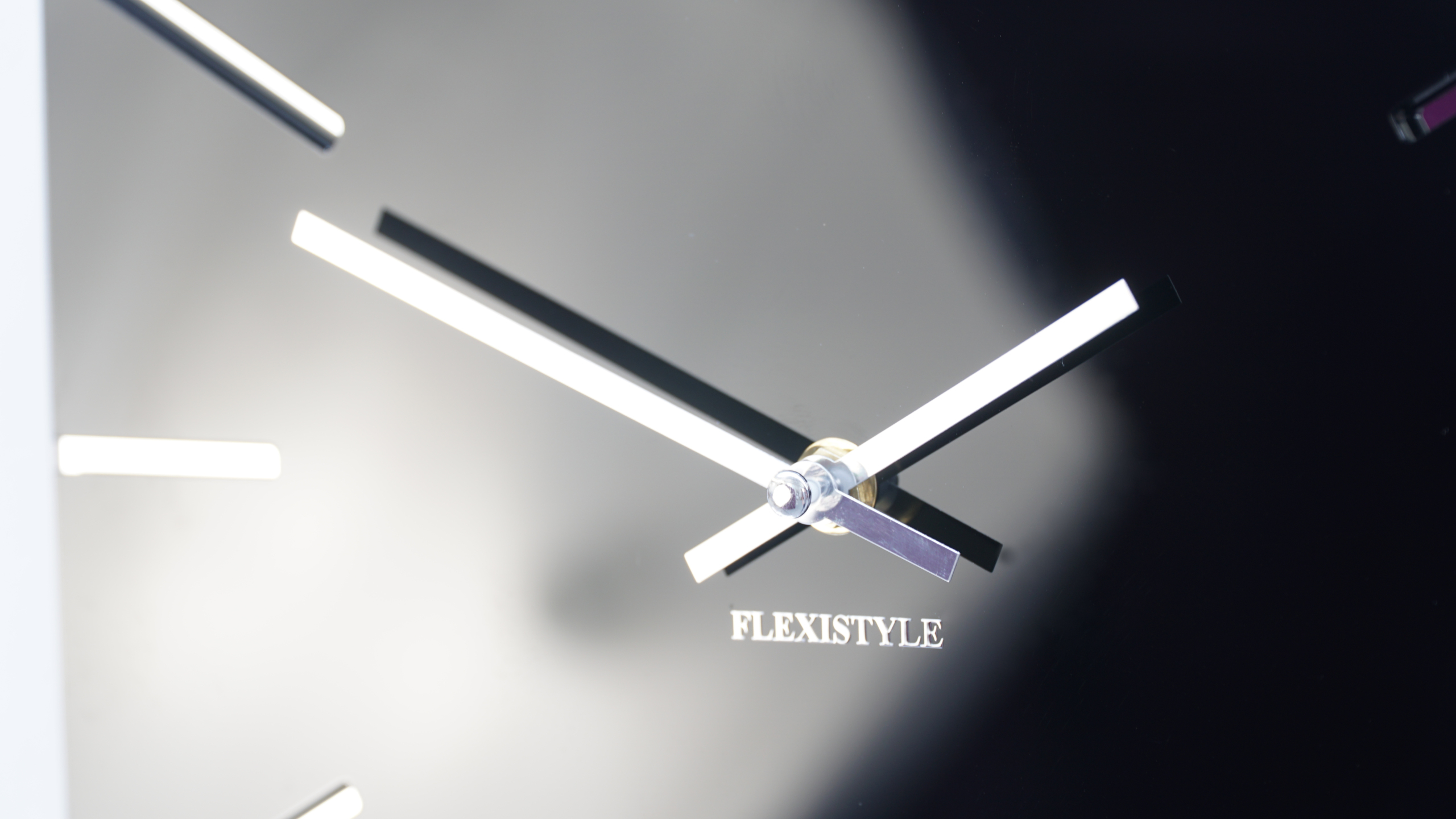 Black wall clock EXACT 30cm (12in) flexistyle