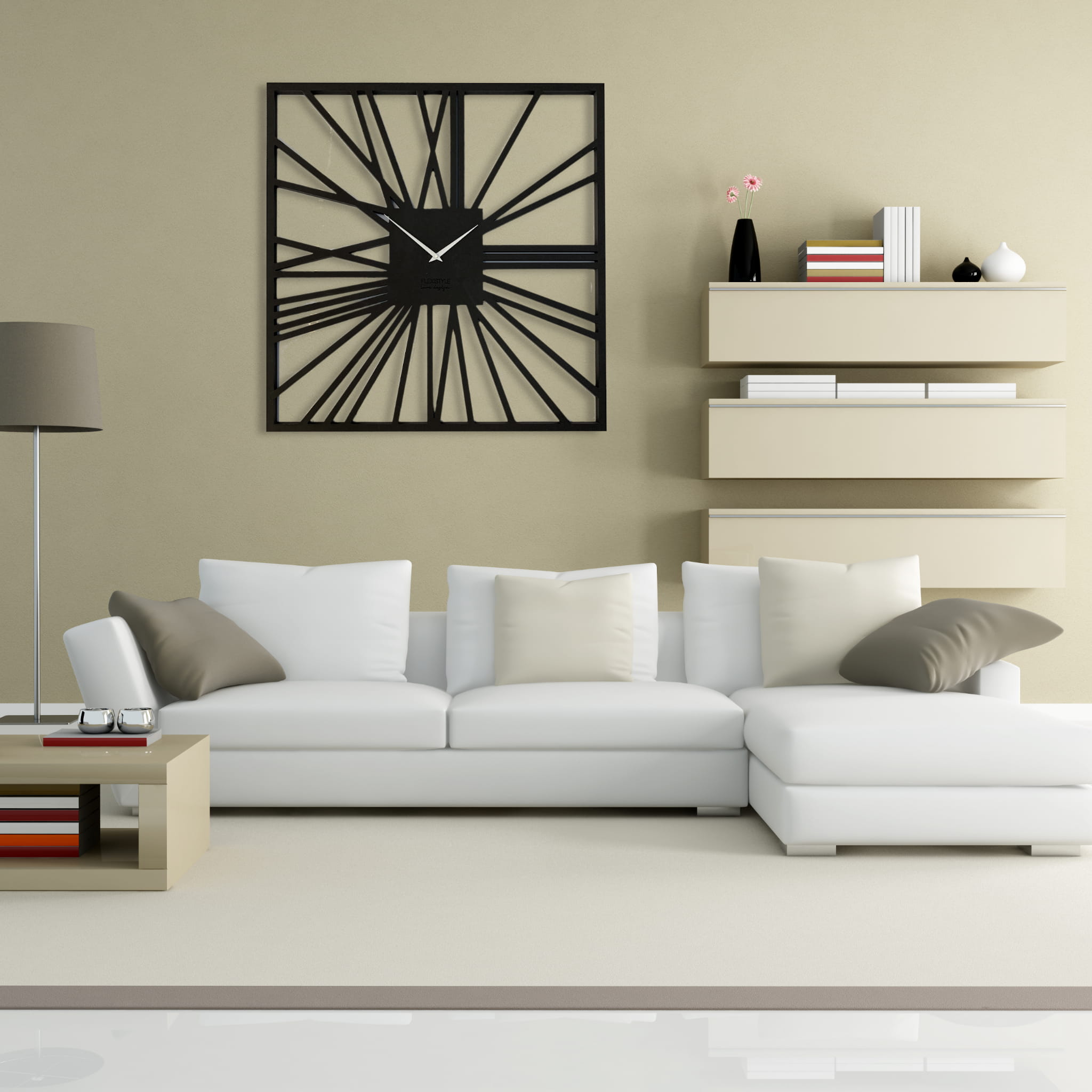 Large wall clock LOFT SQUARE 80cm flexistyle