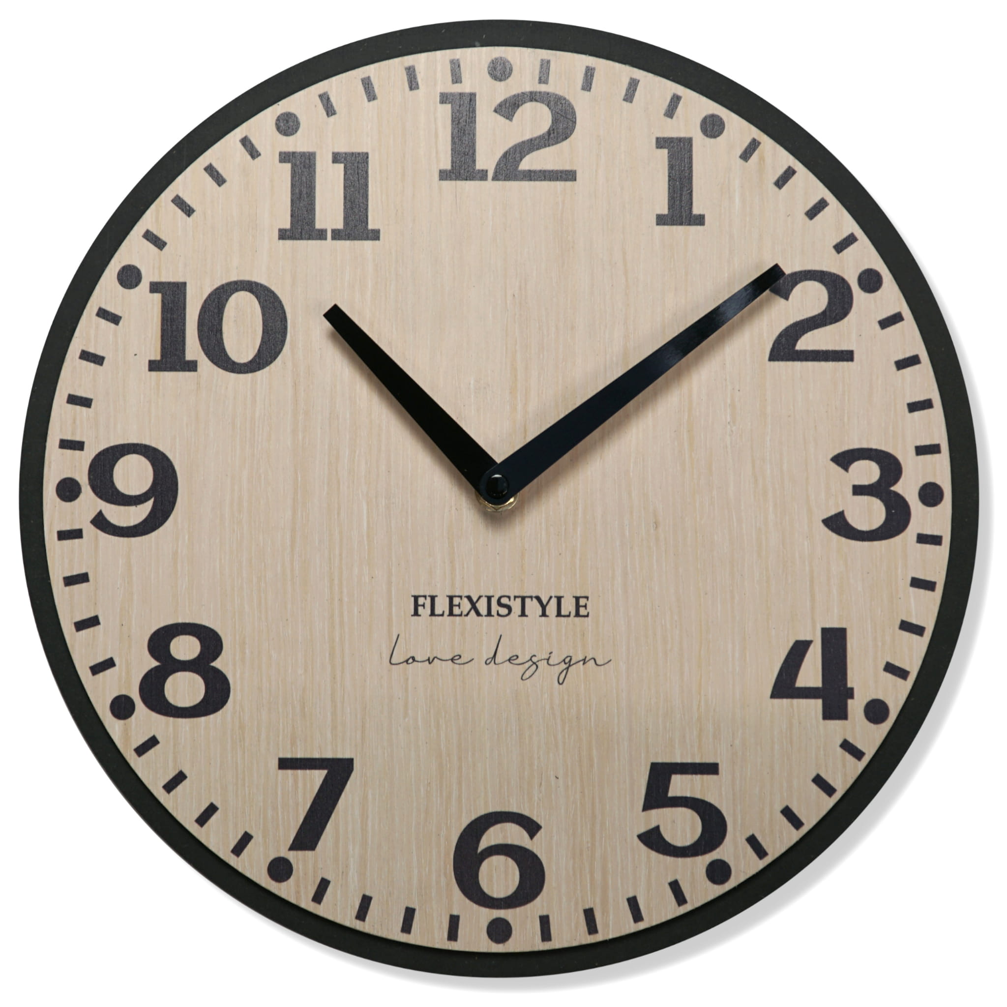 Wood clock modern ELEGANTE White Oak 30cm flexistyle
