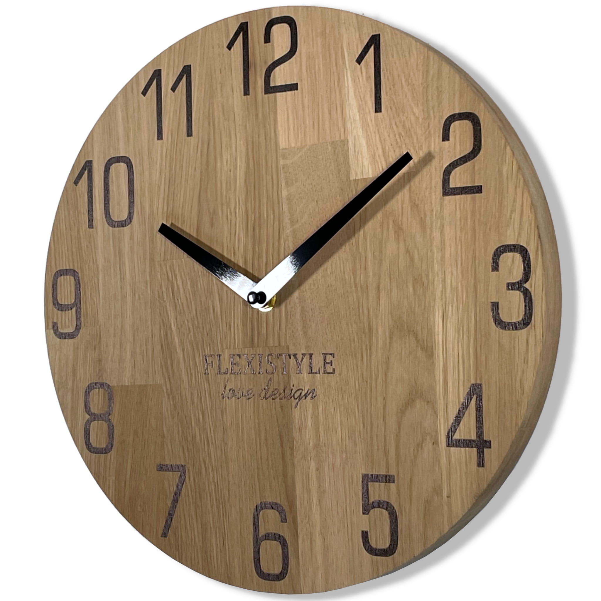 Wanduhr holz modern NATUR 30cm flexistyle