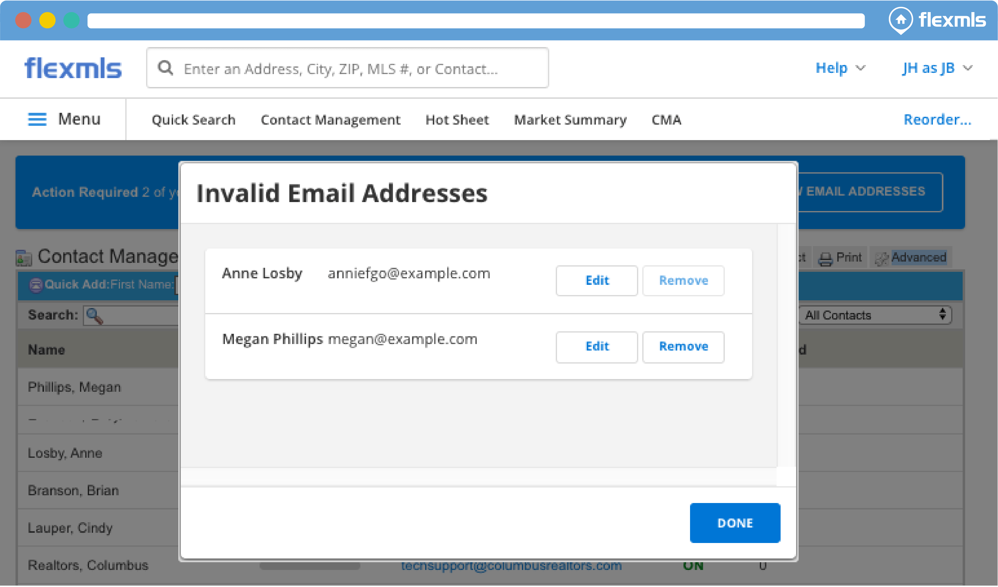 Identify & Fix Your Contacts’ Invalid Email Addresses Flexmls