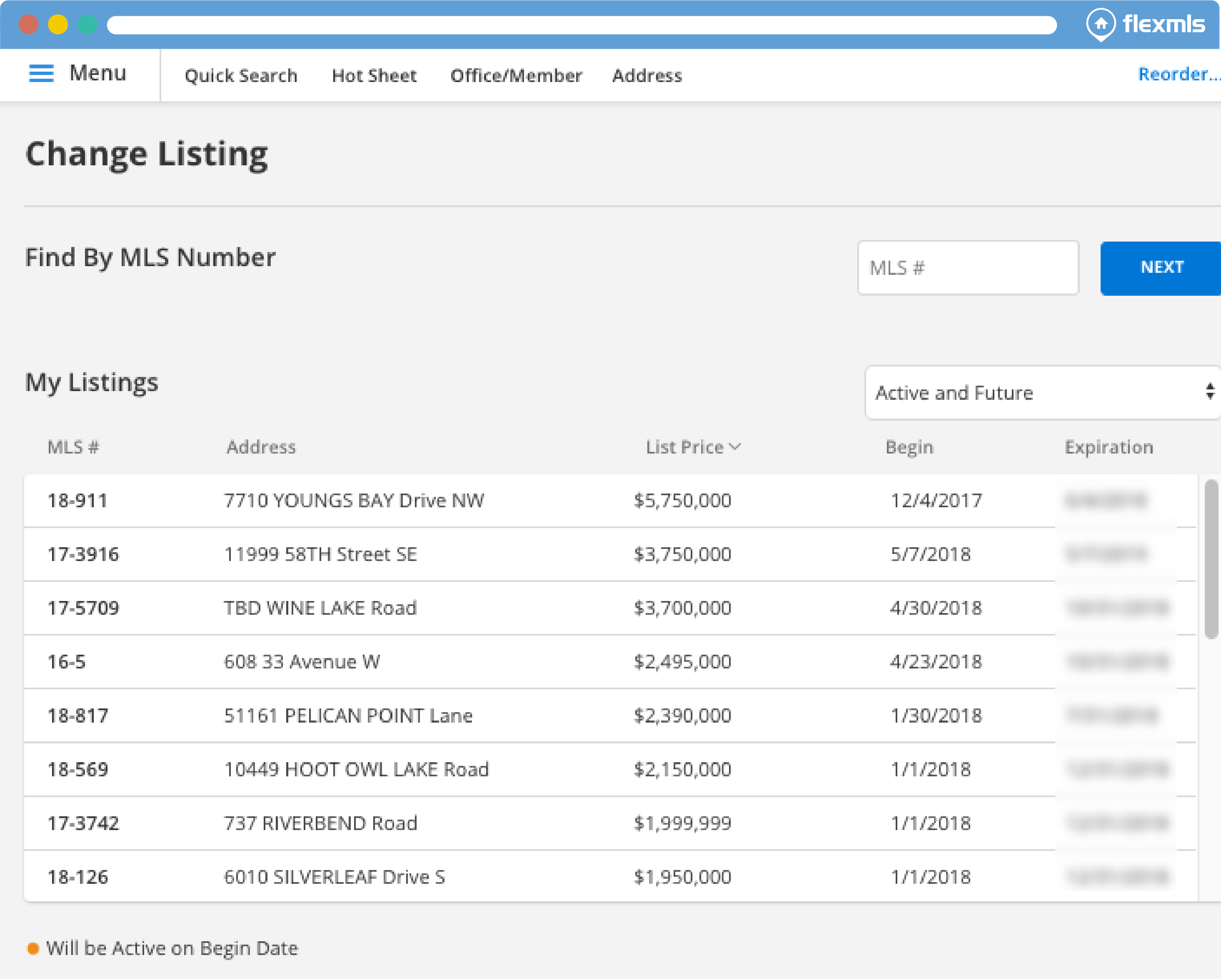 Change Listing Screen Update Selecting Listings Flexmls Platform by FBS