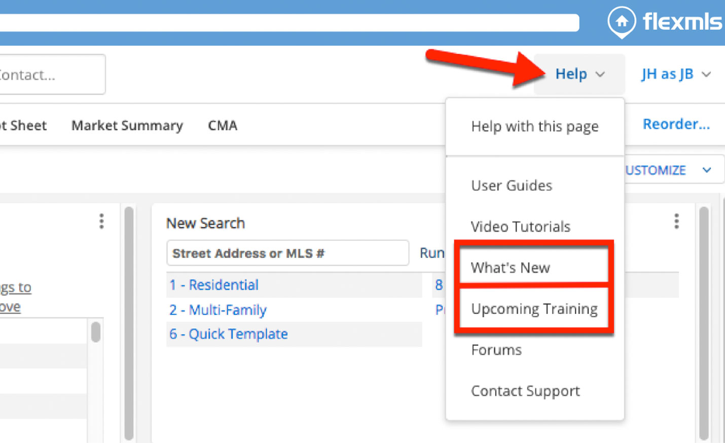 Get Quick Access To What’s New & Trainings Flexmls Platform