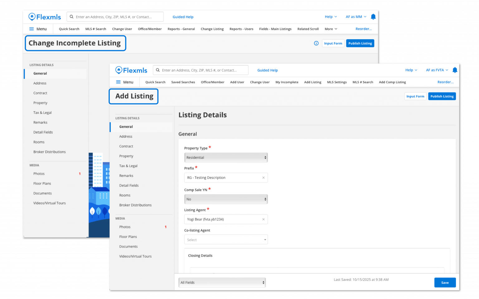 New Listing Maintenance Module Flexmls Platform by FBS