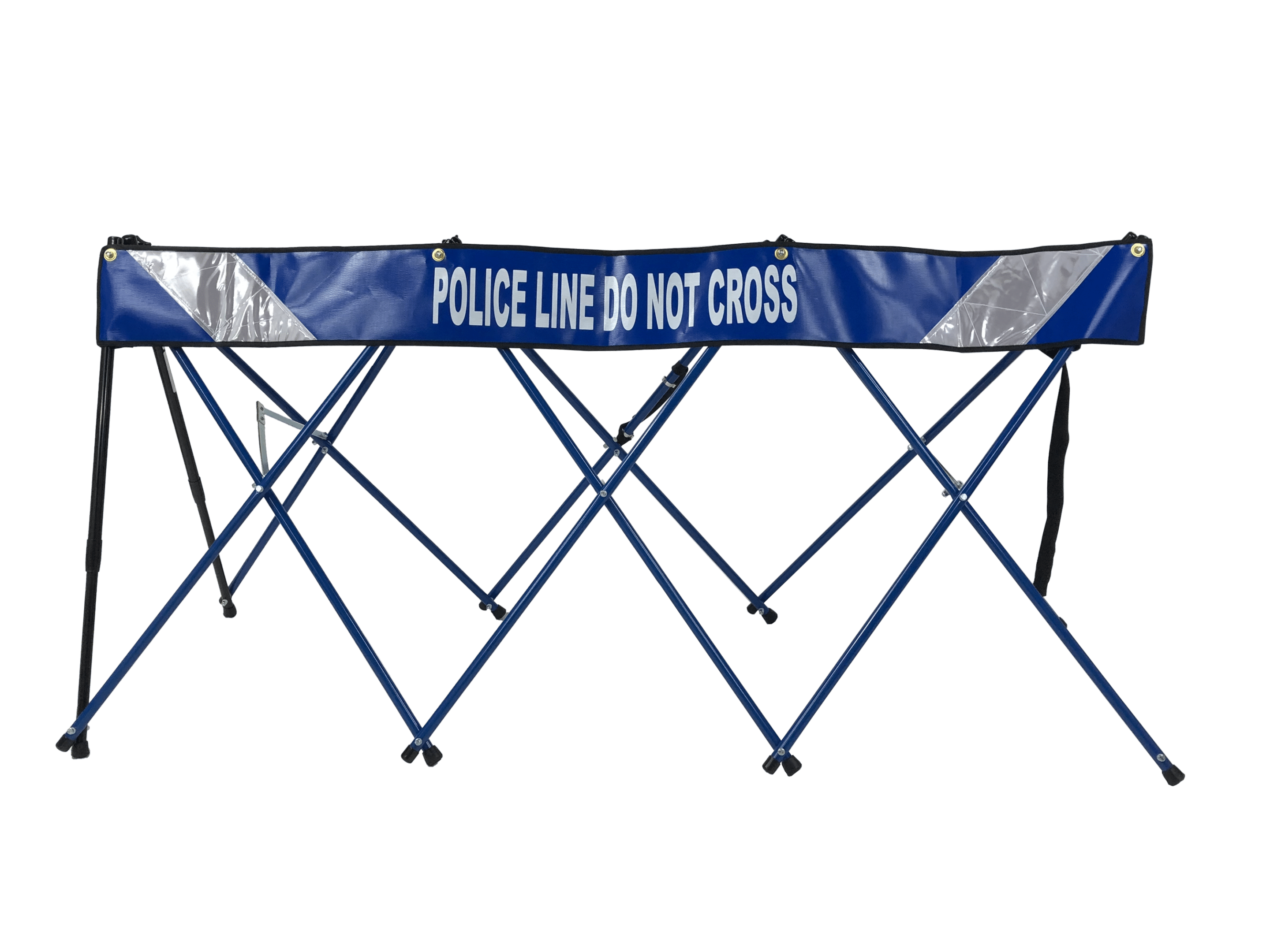 84” Blue Police Line Do Not Cross Folding Barricade/Safety Barrier.