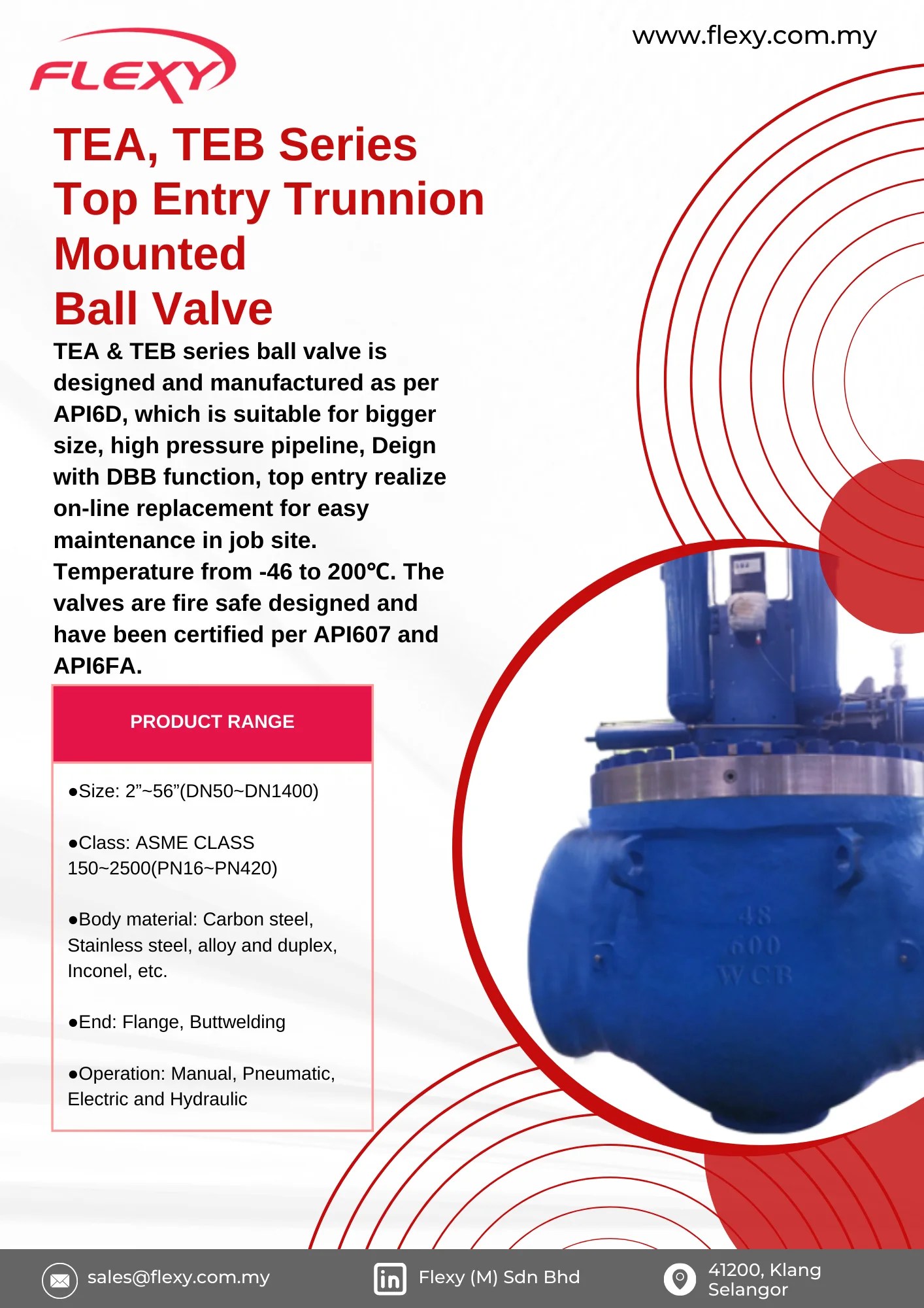 TEA, TEB series ball valve Flexy Industrial Hose, Valves, Fittings and Pipeline Pigs