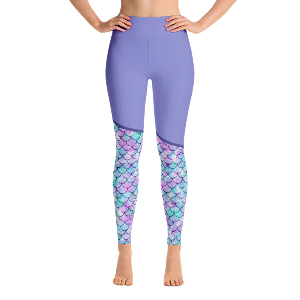 Colorful Mermaid Purple Shorts Yoga Leggings Buy Print Leggings