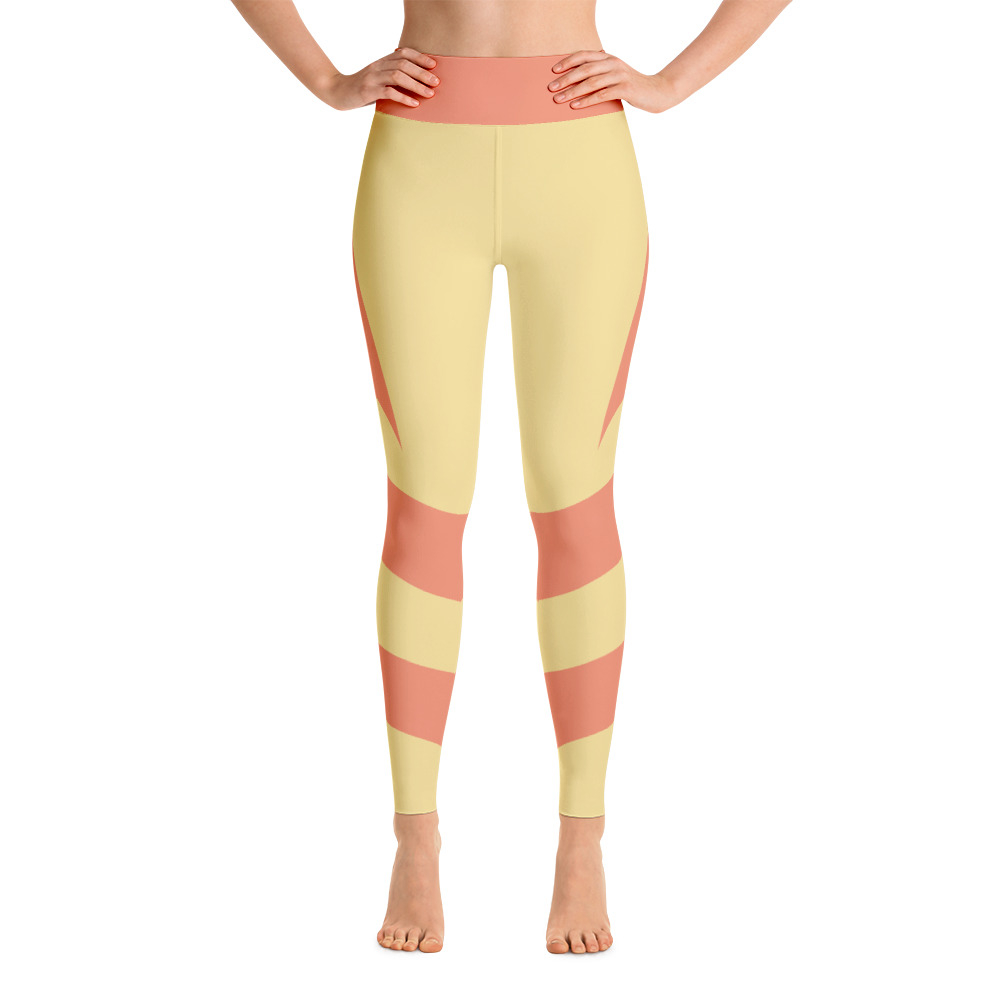Striped Horizontal Yellow Striped Athletic Yoga Leggings Buy Print