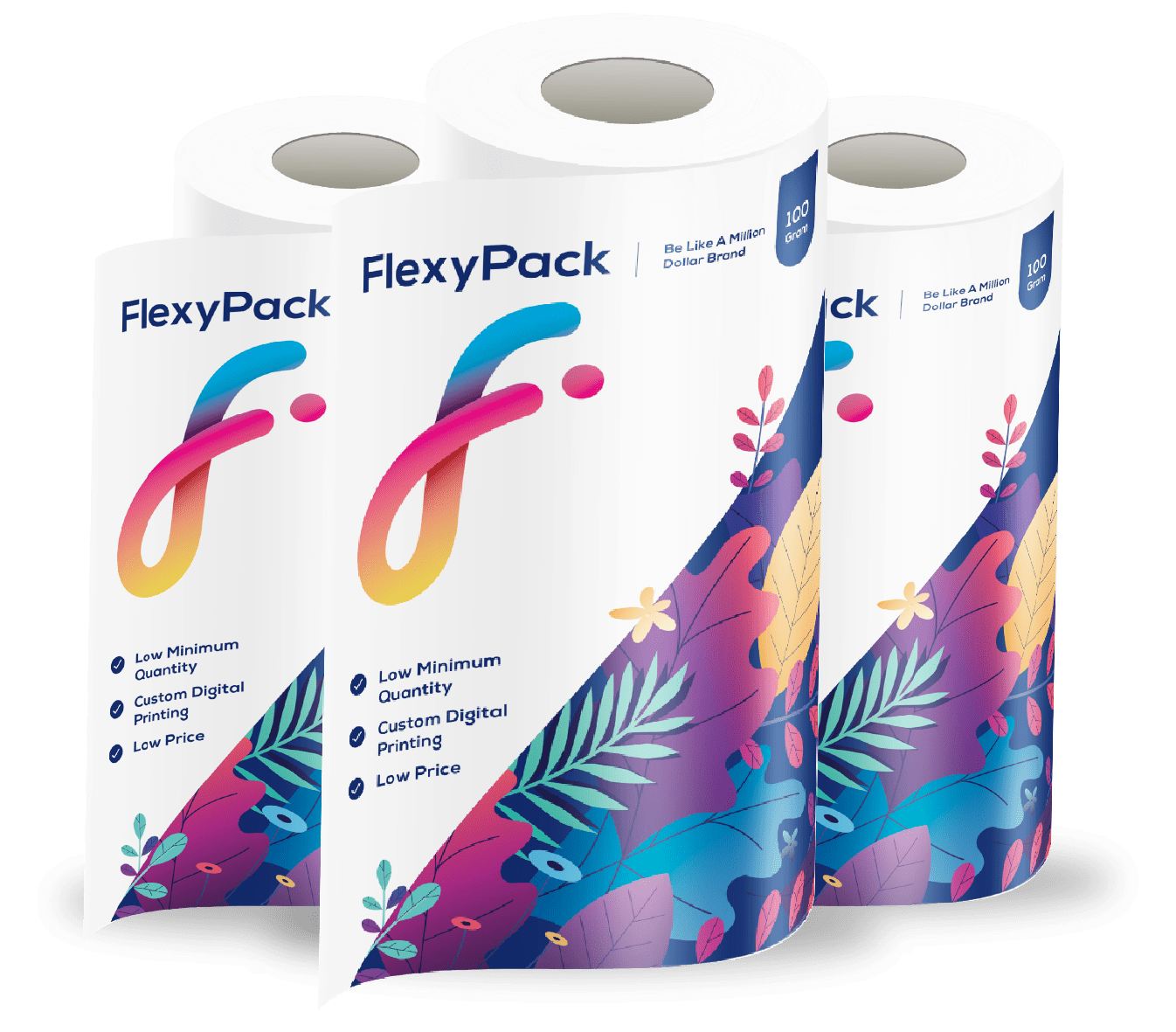 Cetak Roll Stock Packaging Desain Custom Fullcolor FlexyPack