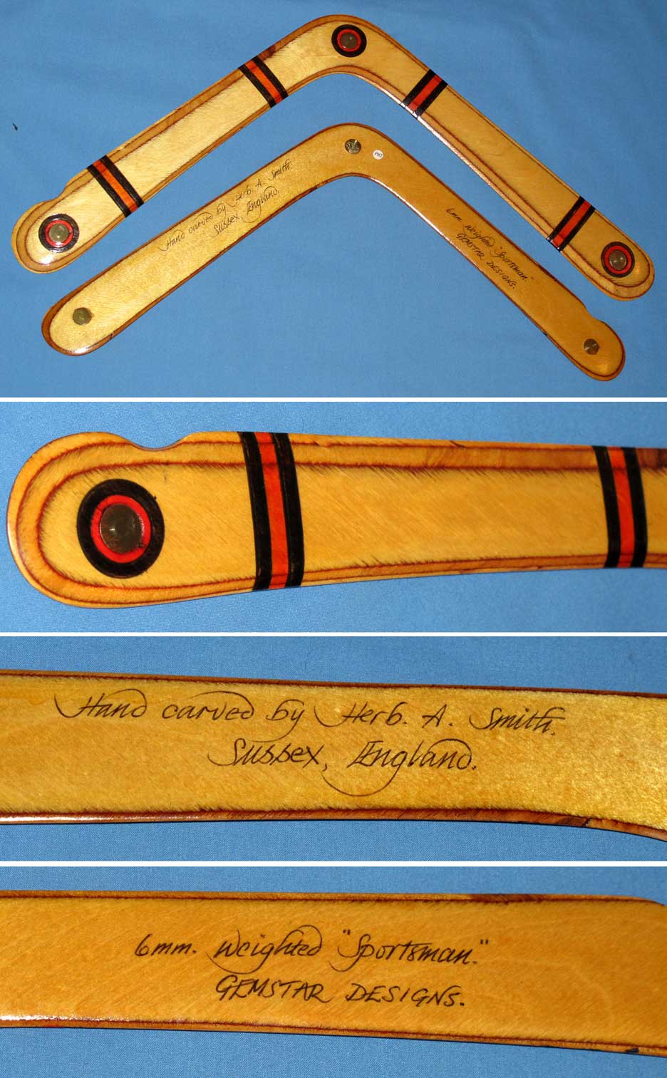 boomerang 6 mm weighted sportsman made by herb smith of sussex