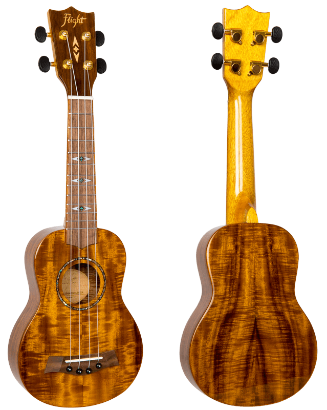 Flight DUS445 Glossy Acacia Soprano Ukulele Flight Ukuleles