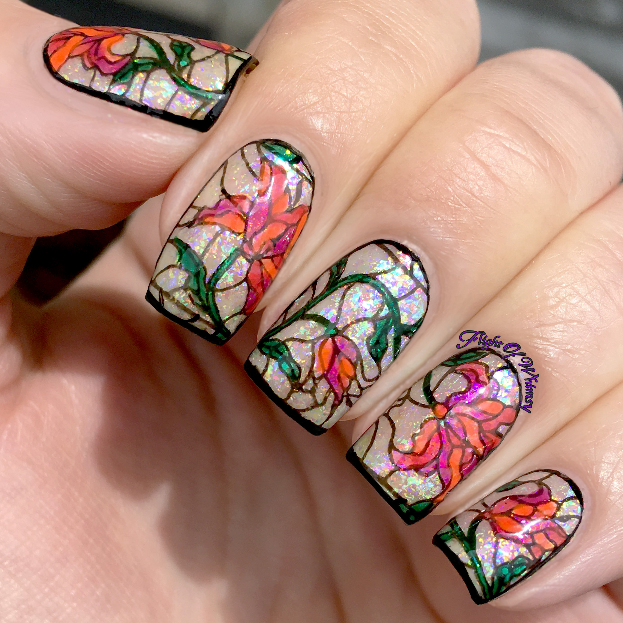 Stained Glass Lilies Flight Of Whimsy