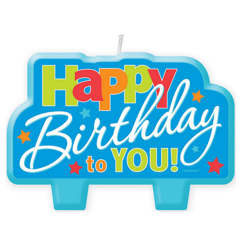 Blue Happy Birthday Candle Online Party Shop Flim Flams Party Store