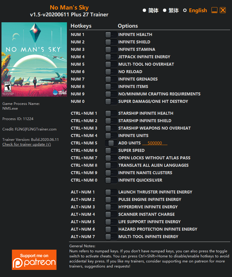 No Mans Sky Trainer FLiNG Trainer PC Game Cheats and Mods