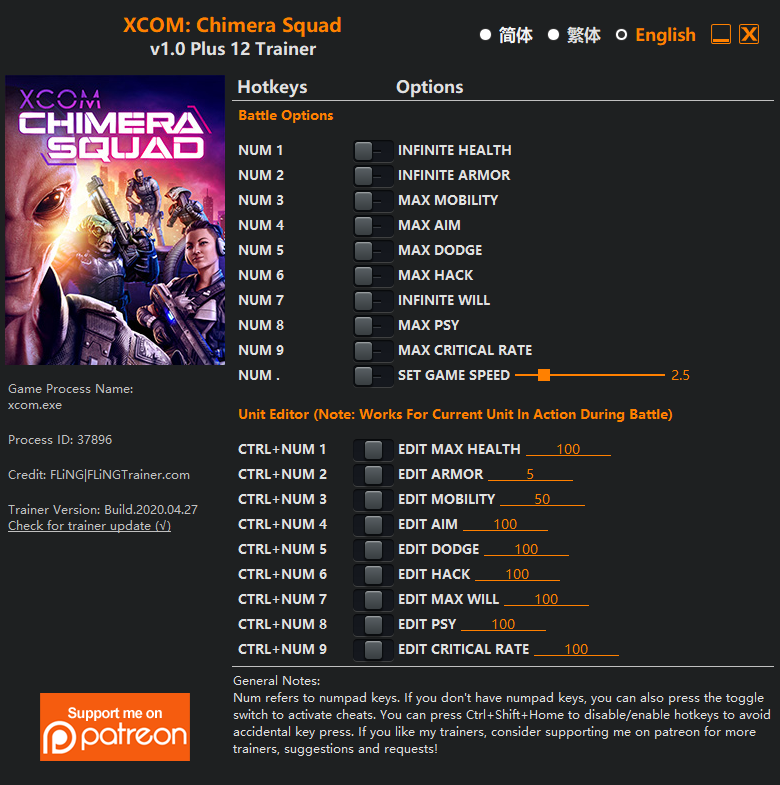 Chimera Squad Trainer FLiNG Trainer PC Game Cheats and Mods