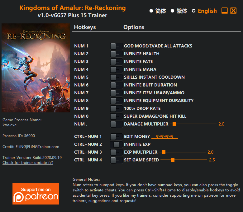 Kingdoms of Amalur ReReckoning Trainer FLiNG Trainer PC Game Cheats and Mods