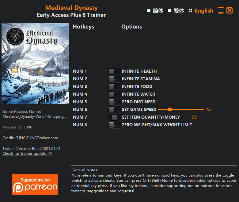 Medieval Dynasty Trainer FLiNG Trainer PC Game Cheats and Mods