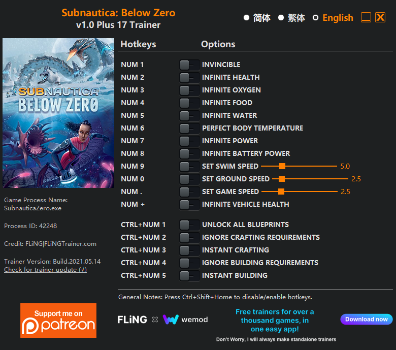 Subnautica Below Zero Trainer FLiNG Trainer PC Game Cheats and Mods