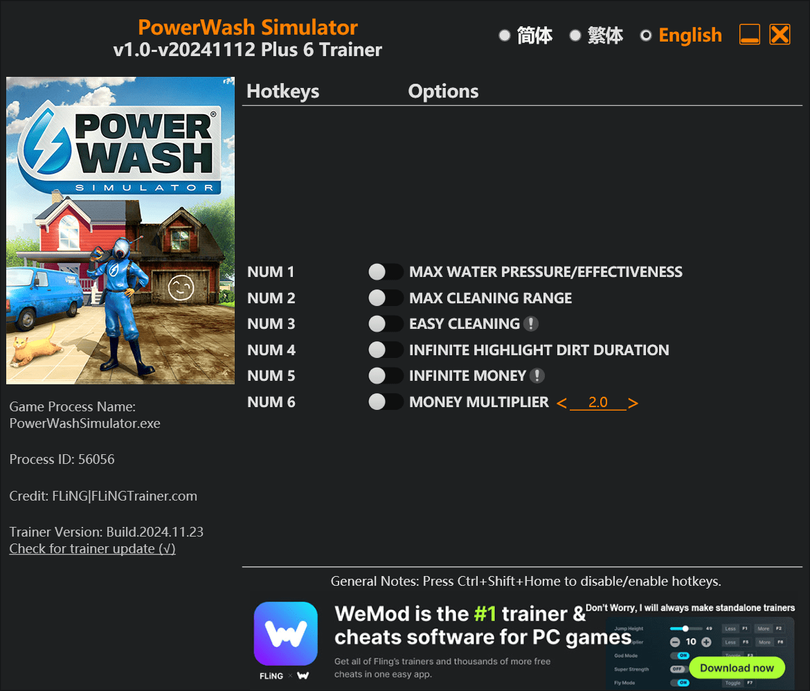 PowerWash Simulator Trainer - FLiNG Trainer - PC Game Cheats and Mods