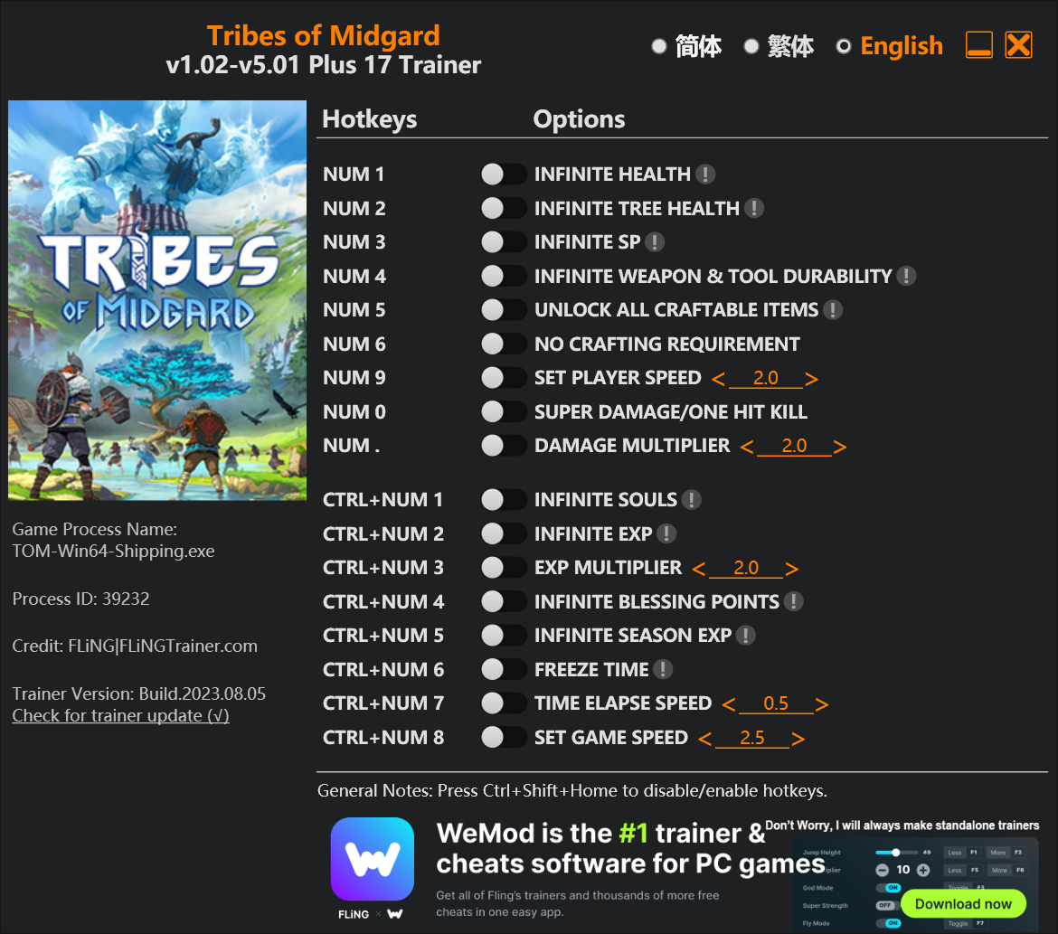 Tribes of Midgard Trainer - FLiNG Trainer - PC Game Cheats and Mods