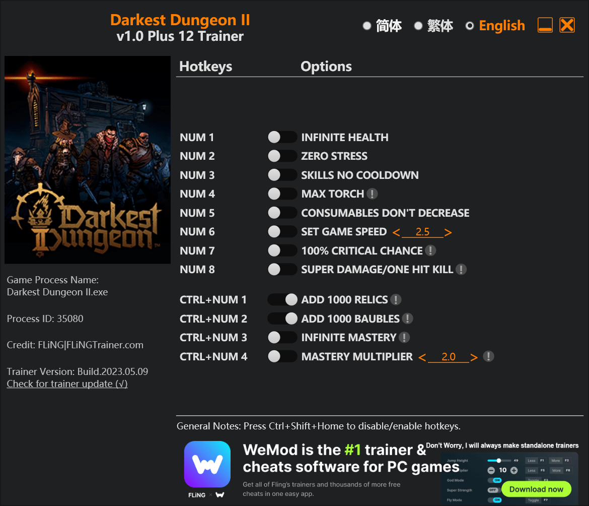 Darkest Dungeon II Trainer FLiNG Trainer PC Game Cheats and Mods