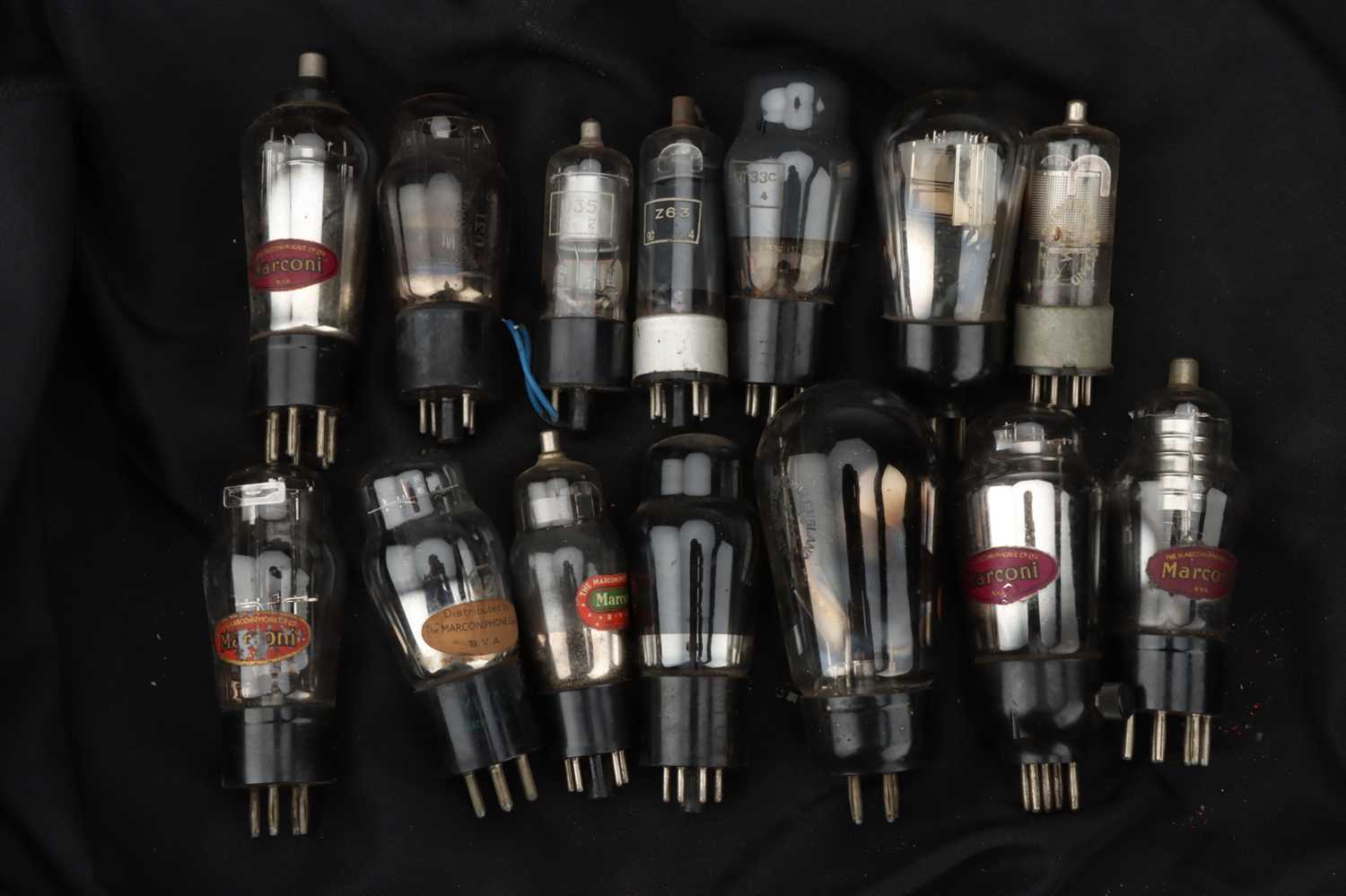 Lot 136 A Collection of 14 Marconi Radio Valves
