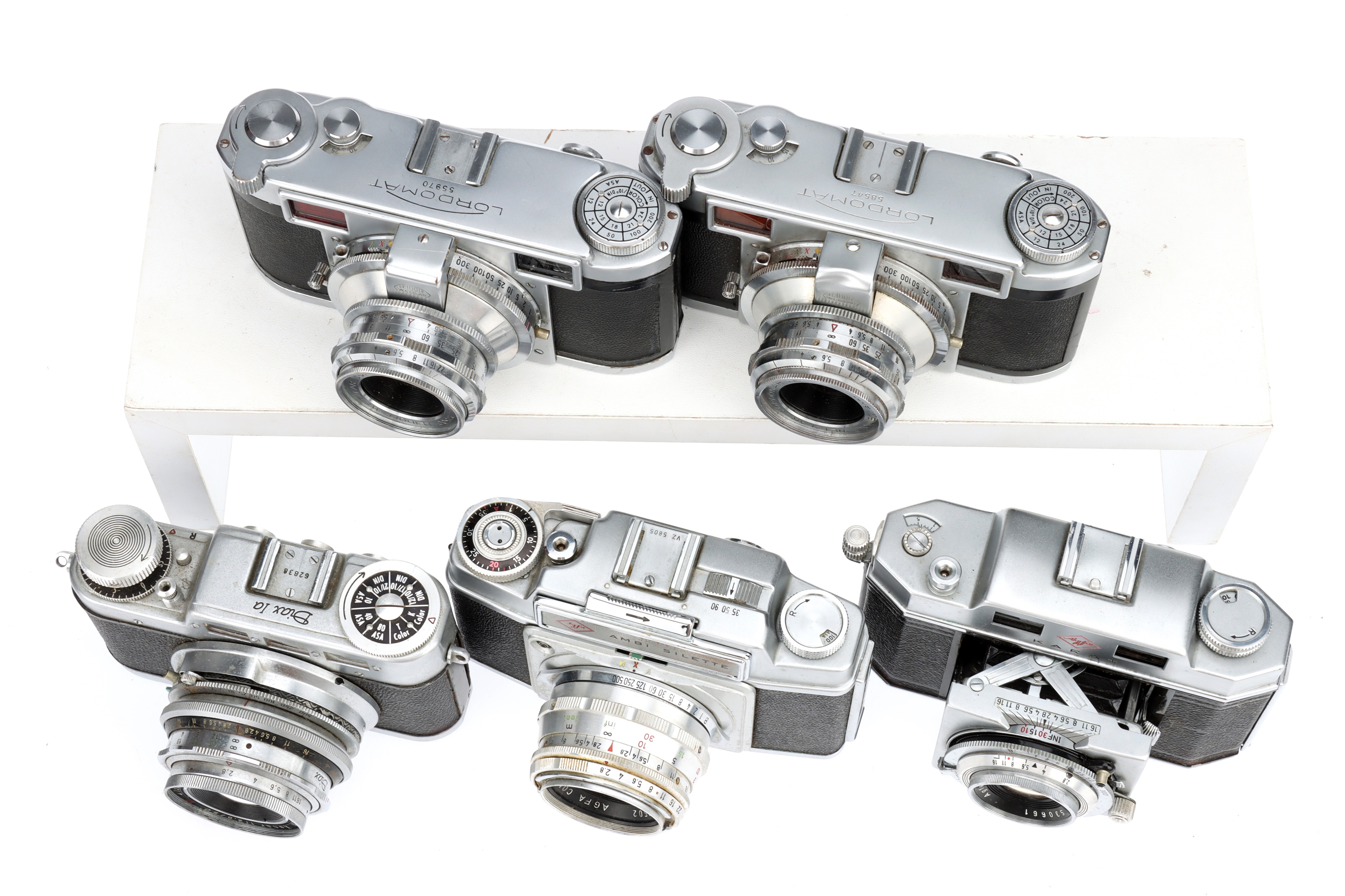 Lot 224 Five 35mm Rangefinder and Viewfinder Cameras