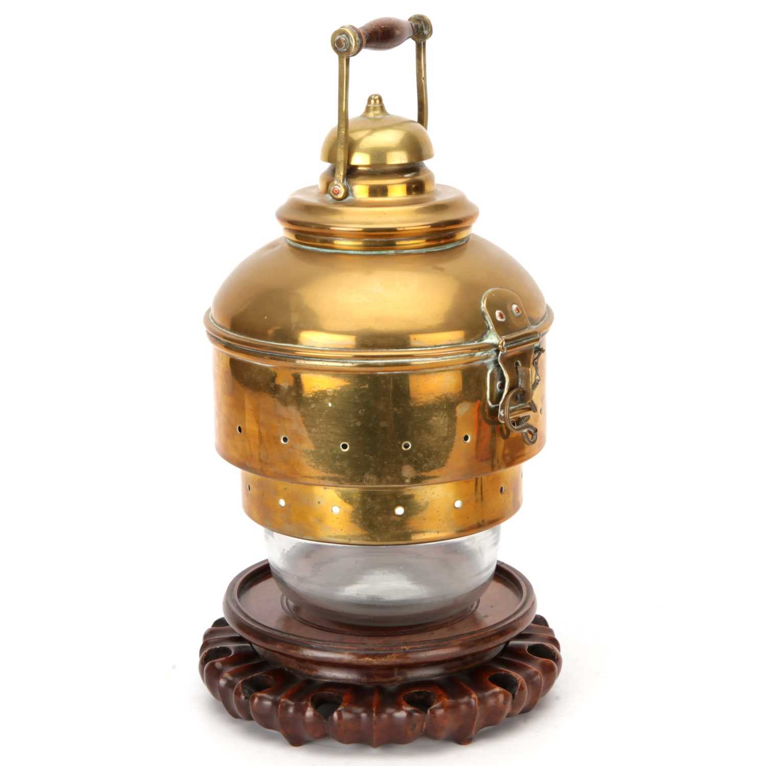 Lot 87 A Large Brass Fumigator,